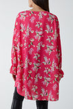 Floral Zip Neck Tunic Dress For Women  - Dropwear