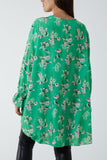 Floral Zip Neck Tunic Dress For Women  - Dropwear