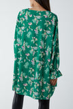 Jade Floral Zip Neck Tunic Dress For Women ONE SIZE - Dropwear