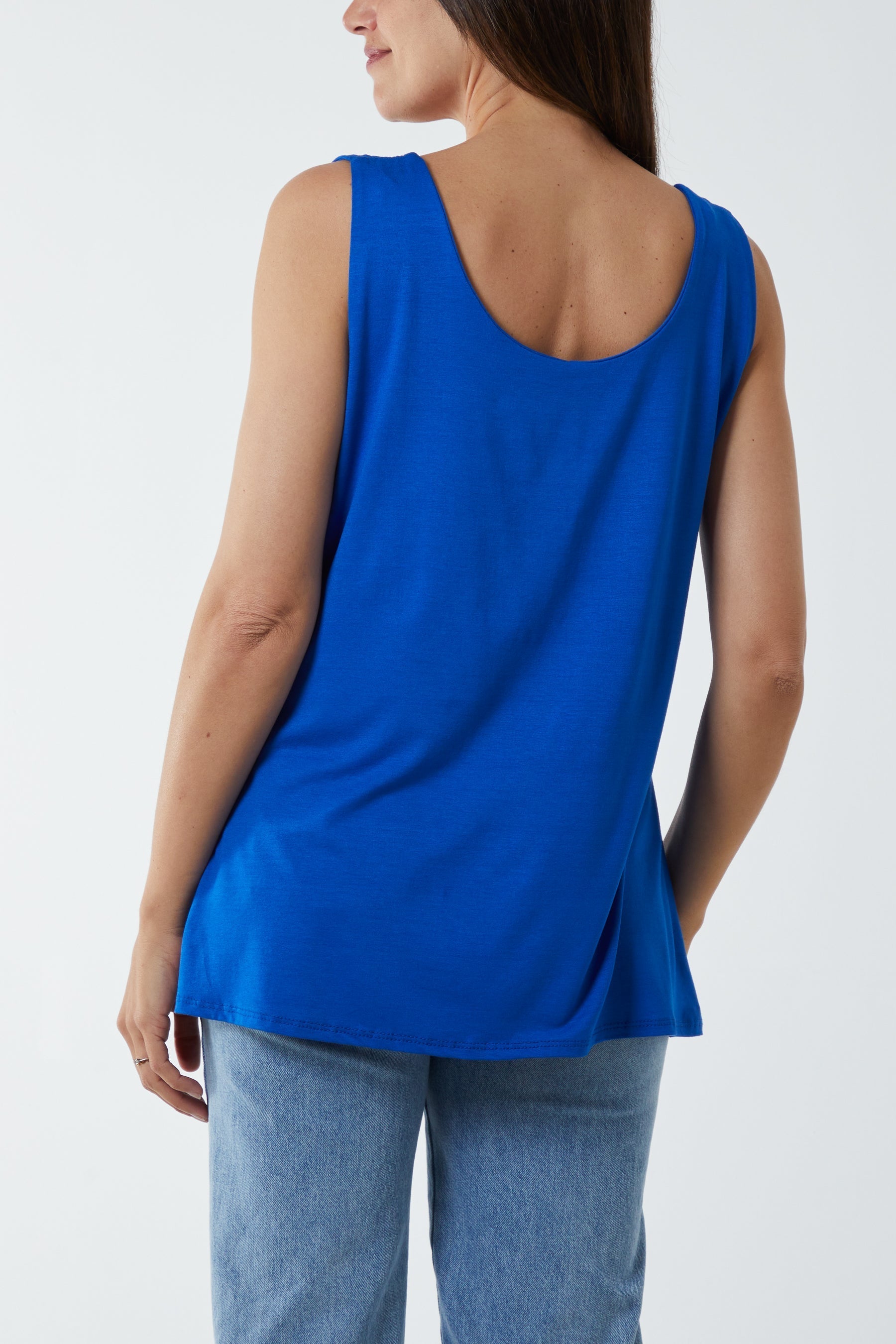 Brown Double Layer Scoop Vest For Women ONE SIZE - Dropwear