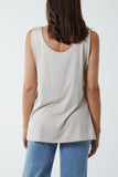 Black Double Layer Scoop Vest For Women ONE SIZE - Dropwear