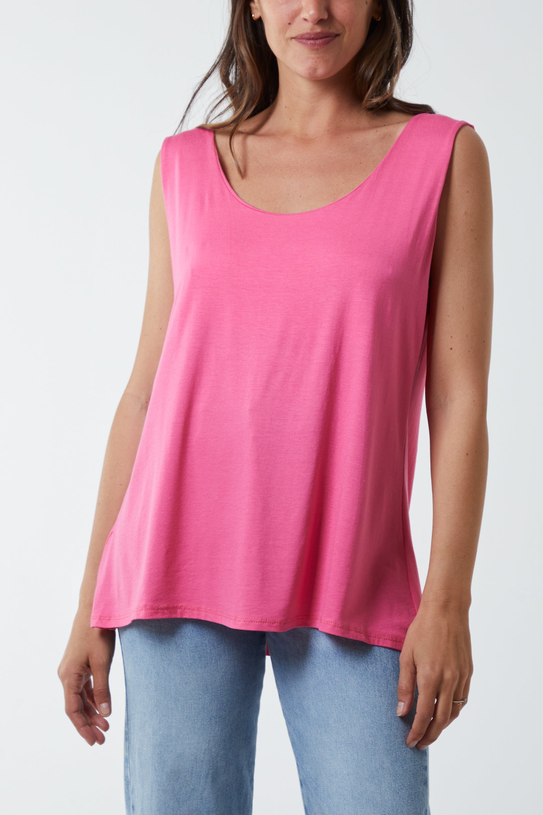 Navy Double Layer Scoop Vest For Women ONE SIZE - Dropwear