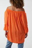 Dobby Fabric Bardot Blouse For Women  - Dropwear