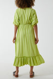 Navy Aztec Print Tassel Midi Dress For Women ONE SIZE - Dropwear