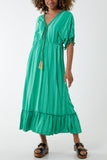 Jade Aztec Print Tassel Midi Dress For Women ONE SIZE - Dropwear
