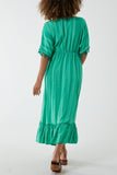 Orange Aztec Print Tassel Midi Dress For Women ONE SIZE - Dropwear