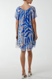 Zebra Print Bardot Sheer Mini Dress For Women  - Dropwear