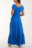 Apple Green Gypsy Scoop Neck Button Maxi Dress For Women ONE SIZE - Dropwear