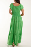 Denim Gypsy Scoop Neck Button Maxi Dress For Women ONE SIZE - Dropwear