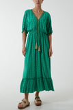 Mosaic Print Tassel Dress For Women  - Dropwear