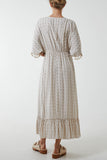 Mosaic Print Tassel Dress For Women  - Dropwear
