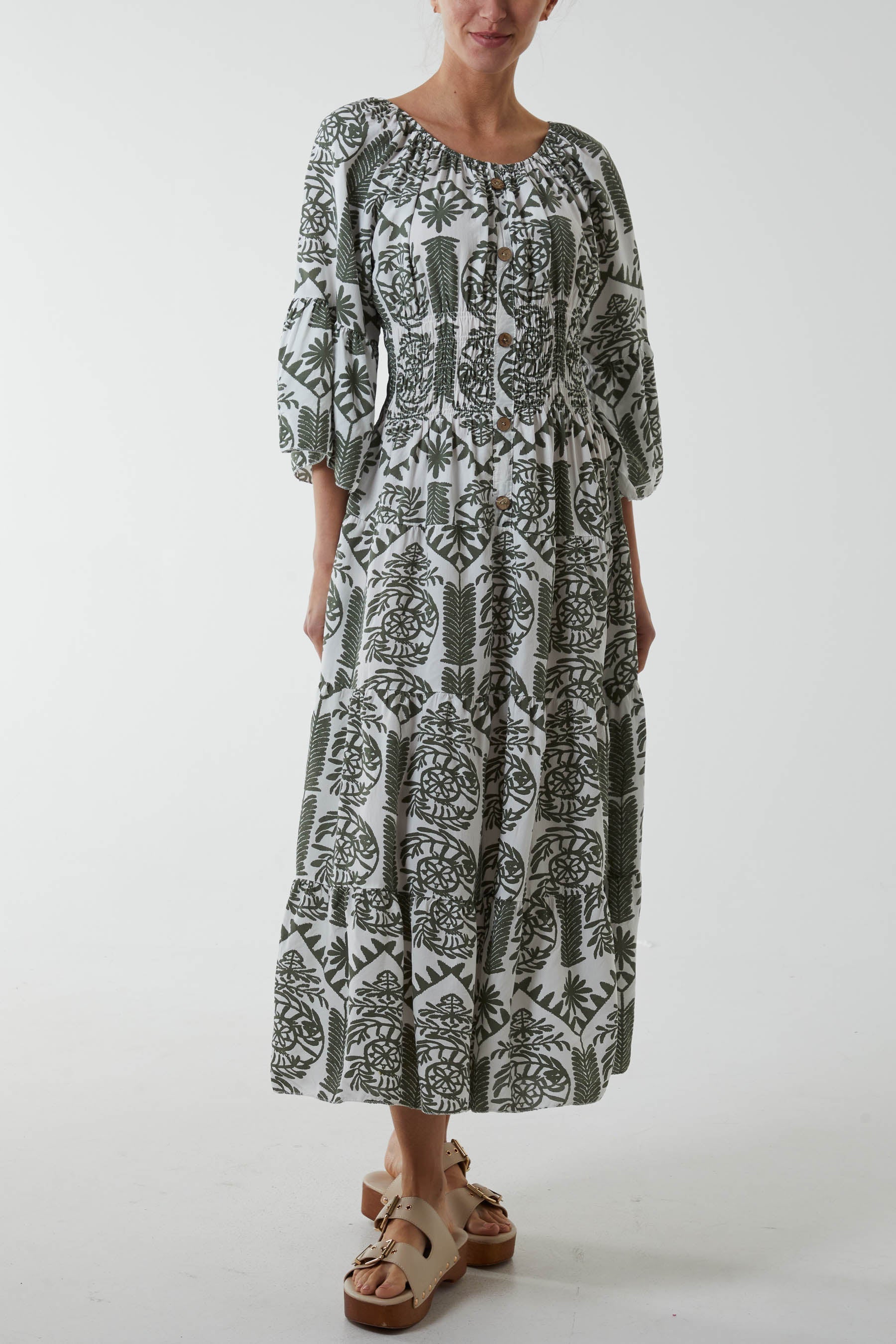 Gypsy Barot Baroque Button Dress For Women  - Dropwear