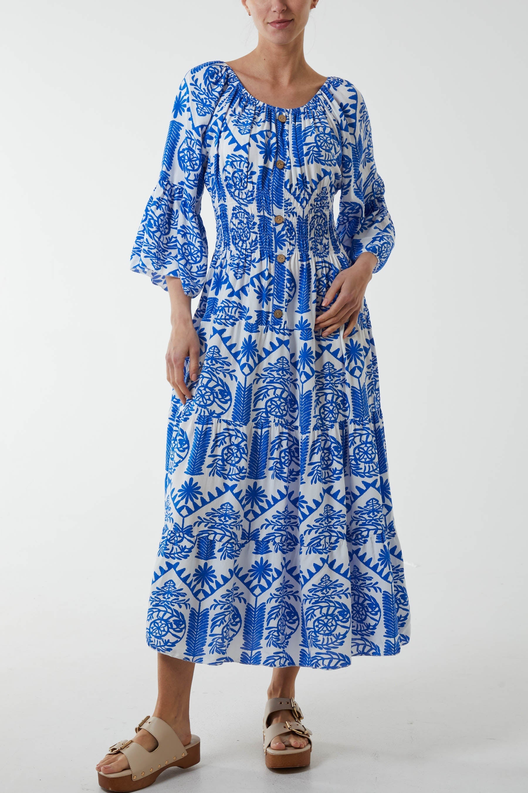 Gypsy Barot Baroque Button Dress For Women  - Dropwear