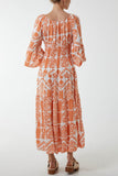Khaki Gypsy Barot Baroque Button Dress For Women ONE SIZE - Dropwear
