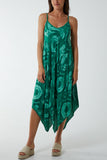 Orange Hanky Hem Tie Dye Cami Dress For Women ONE SIZE - Dropwear