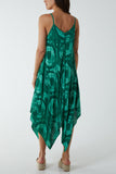 Royal Blue Hanky Hem Tie Dye Cami Dress For Women ONE SIZE - Dropwear