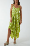 Hanky Hem Tie Dye Cami Dress For Women  - Dropwear