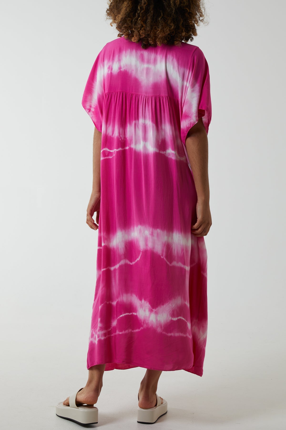 V-Neck Tie Dye Maxi Dress For Women  - Dropwear