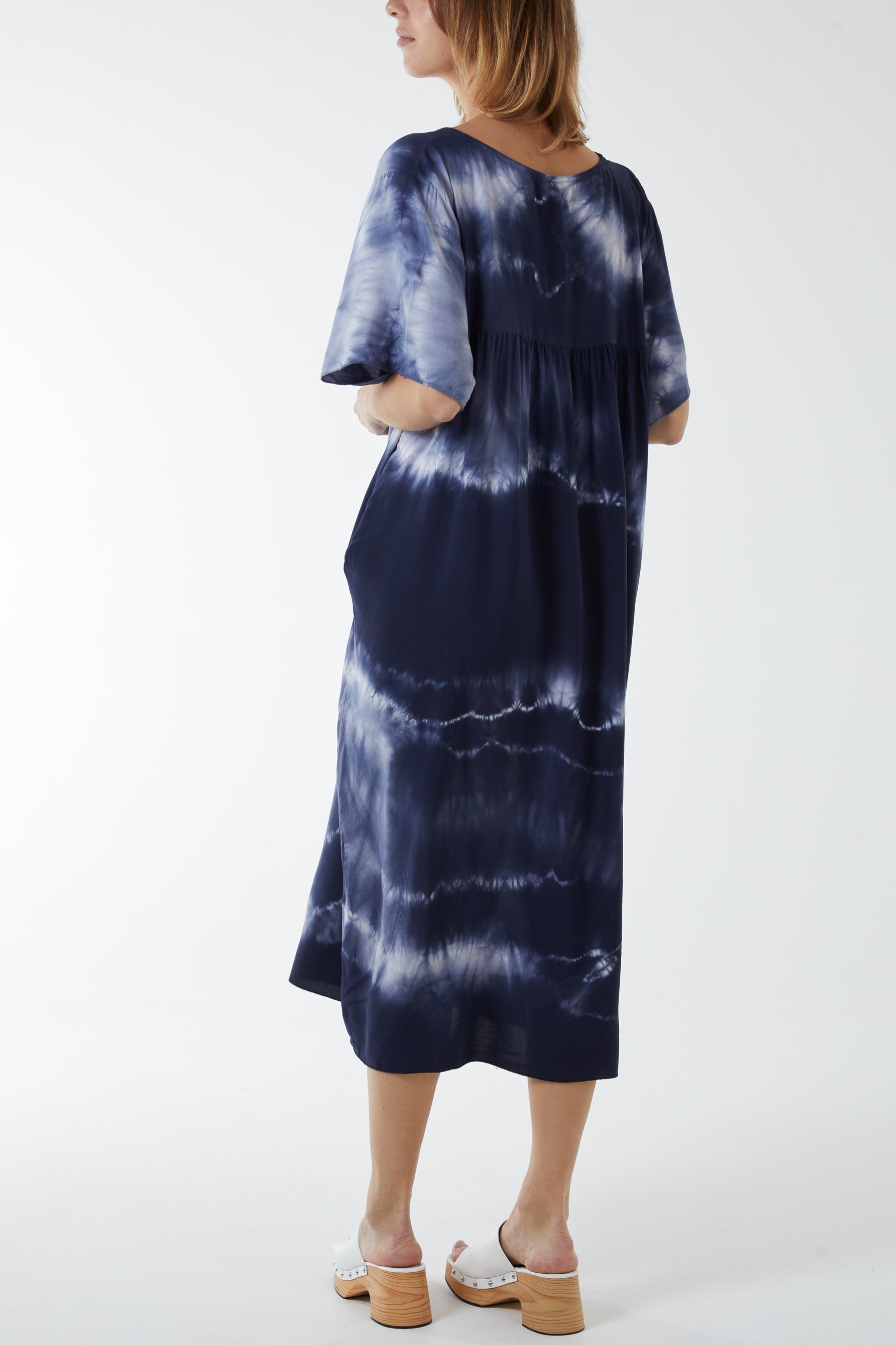 V-Neck Tie Dye Maxi Dress For Women  - Dropwear