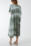 V-Neck Tie Dye Maxi Dress For Women  - Dropwear