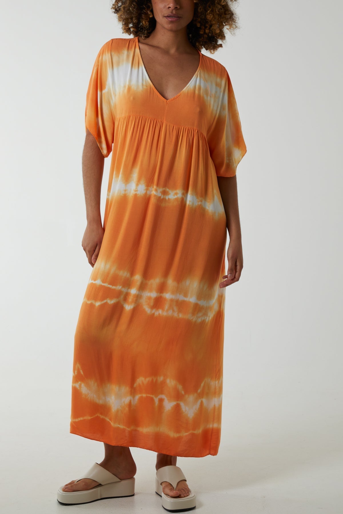 Jade V-Neck Tie Dye Maxi Dress For Women ONE SIZE - Dropwear