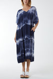 V-Neck Tie Dye Maxi Dress For Women  - Dropwear