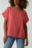 Apple Green Polka Dot Short Sleeve Top For Women ONE SIZE - Dropwear