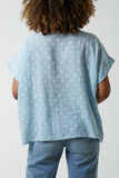 Blush Polka Dot Short Sleeve Top For Women ONE SIZE - Dropwear