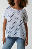 Polka Dot Short Sleeve Top For Women  - Dropwear