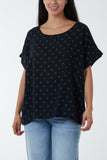 Polka Dot Short Sleeve Top For Women  - Dropwear