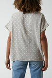 White Polka Dot Short Sleeve Top For Women ONE SIZE - Dropwear