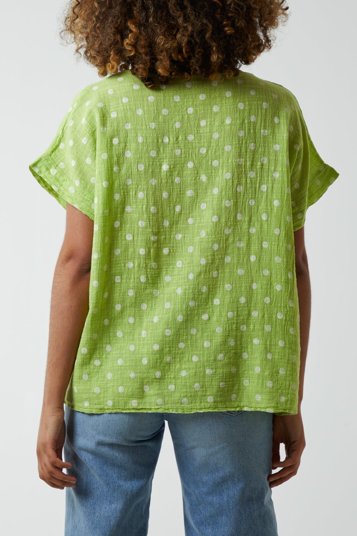 Polka Dot Short Sleeve Top For Women  - Dropwear