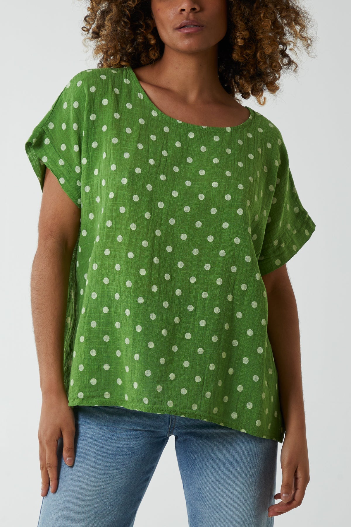 Polka Dot Short Sleeve Top For Women  - Dropwear