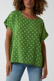 Polka Dot Short Sleeve Top For Women  - Dropwear