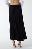 Khaki Belted Tiered Maxi Skirt For Women ONE SIZE - Dropwear