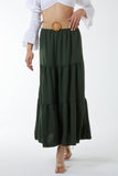 Belted Tiered Maxi Skirt For Women  - Dropwear
