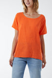 Lime Round Neck Button Back Top For Women ONE SIZE - Dropwear