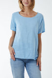 Round Neck Button Back Top For Women  - Dropwear