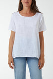 Round Neck Button Back Top For Women  - Dropwear