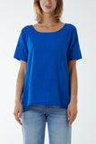 Khaki Round Neck Button Back Top For Women ONE SIZE - Dropwear