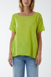 Fuchsia Round Neck Button Back Top For Women ONE SIZE - Dropwear