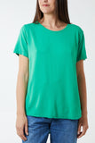 White French Terry Super Soft Basic T-Shirt For Women ONE SIZE - Dropwear