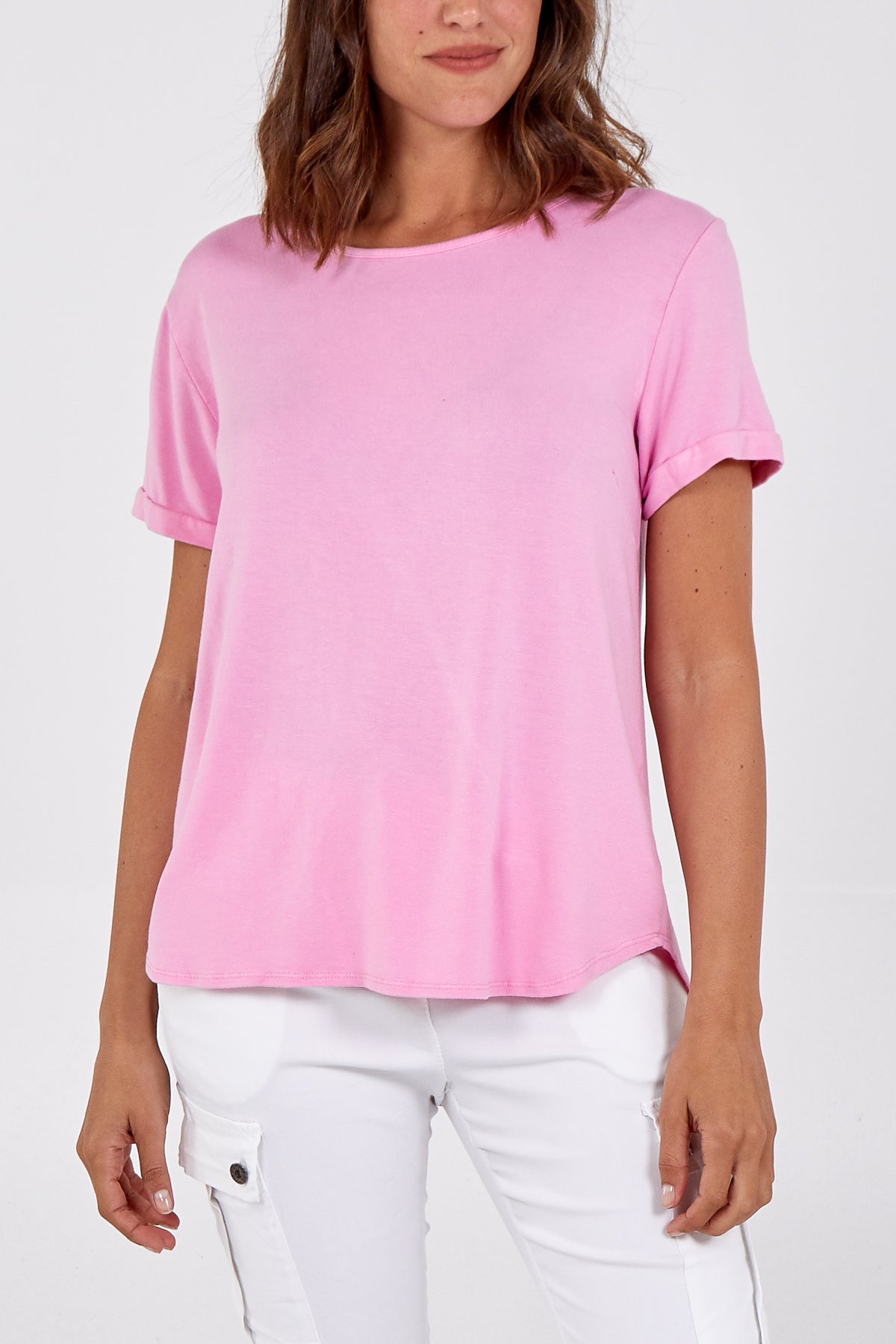 French Terry Super Soft Basic T-Shirt For Women  - Dropwear