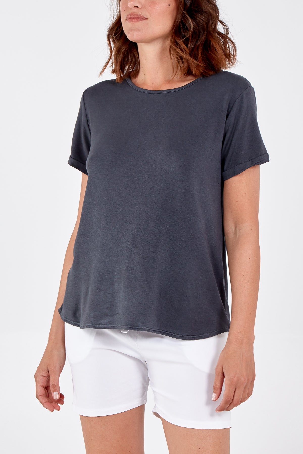 French Terry Super Soft Basic T-Shirt For Women  - Dropwear