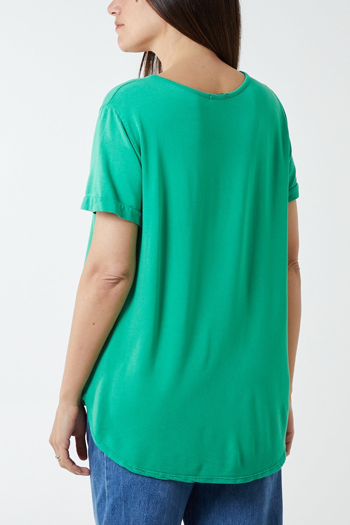 Light Grey French Terry Super Soft Basic T-Shirt For Women ONE SIZE - Dropwear