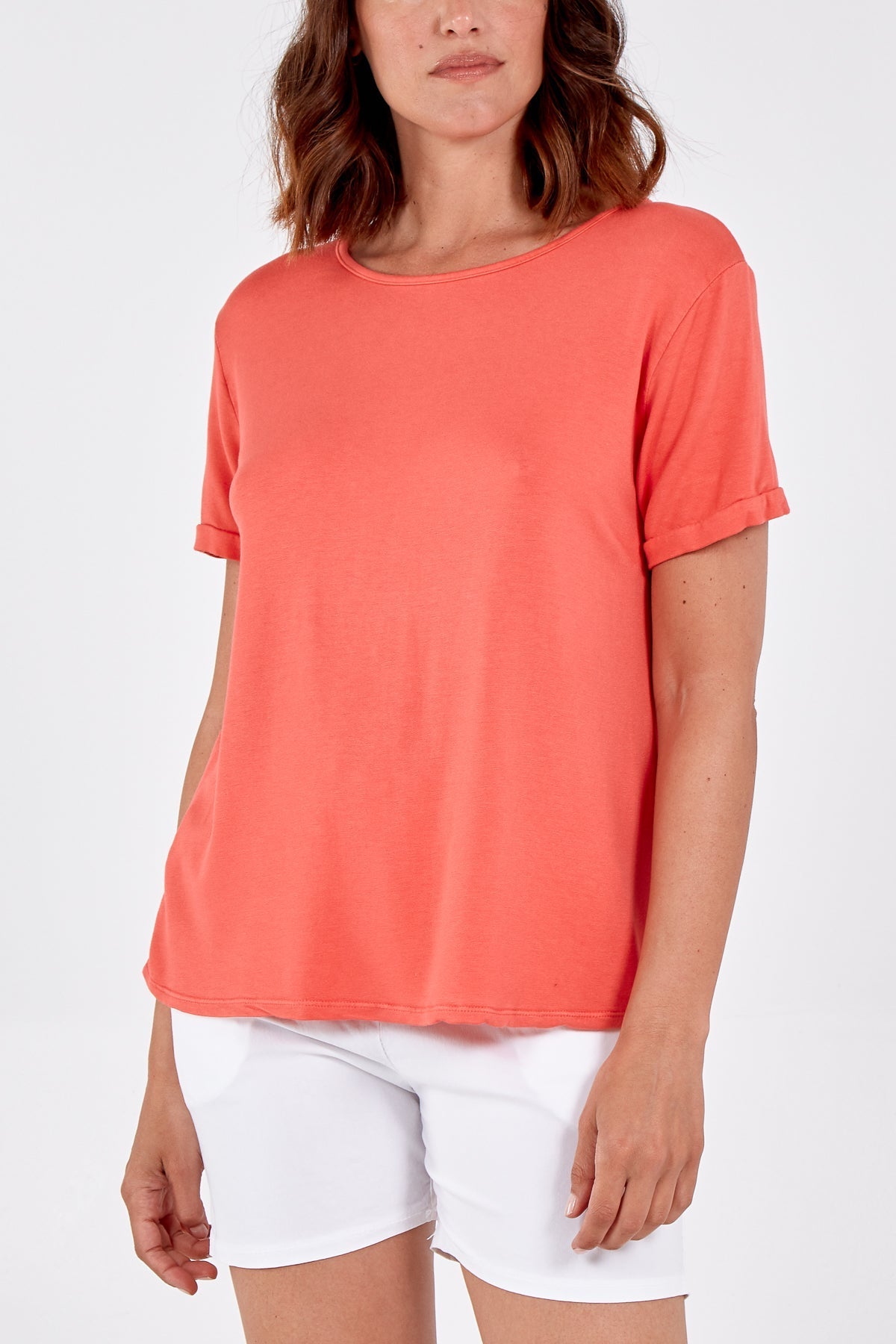 French Terry Super Soft Basic T-Shirt For Women  - Dropwear