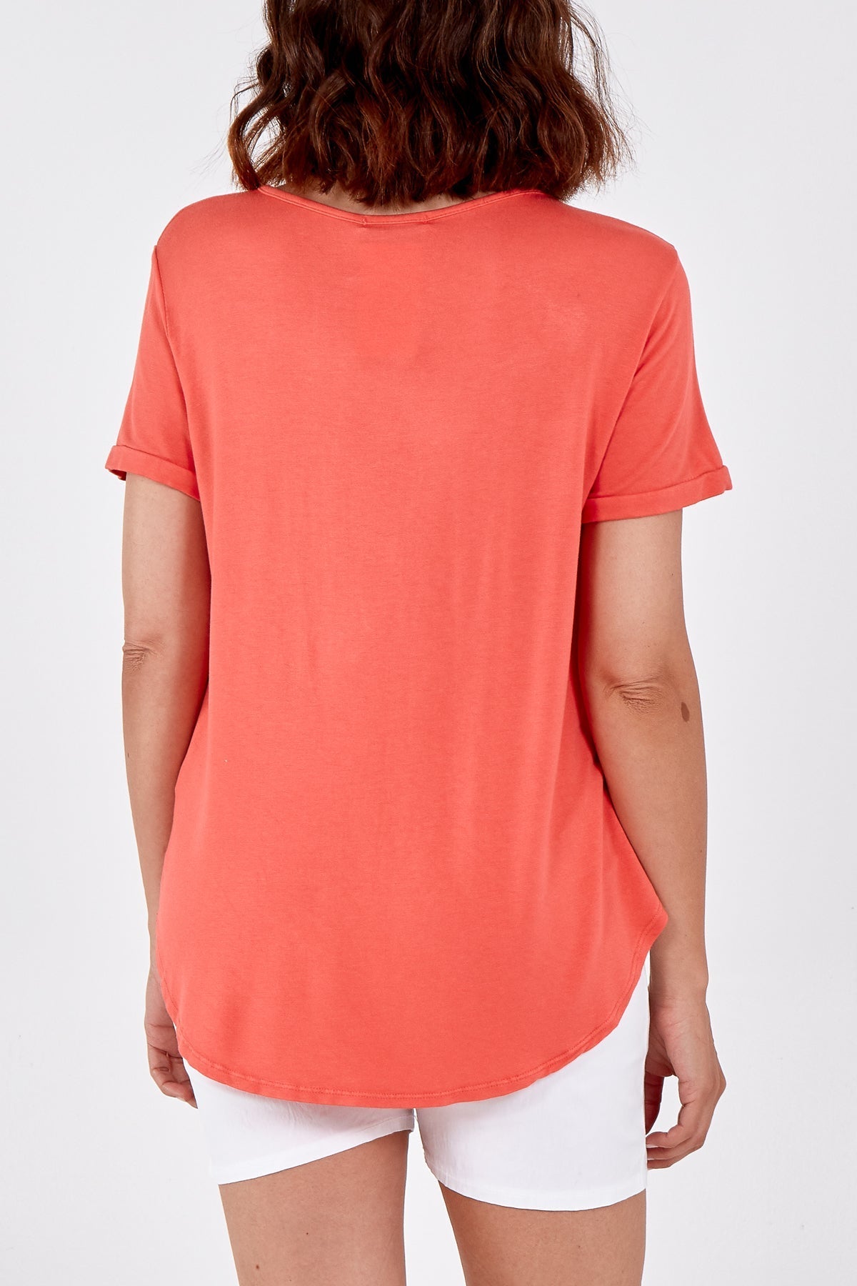 French Terry Super Soft Basic T-Shirt For Women  - Dropwear