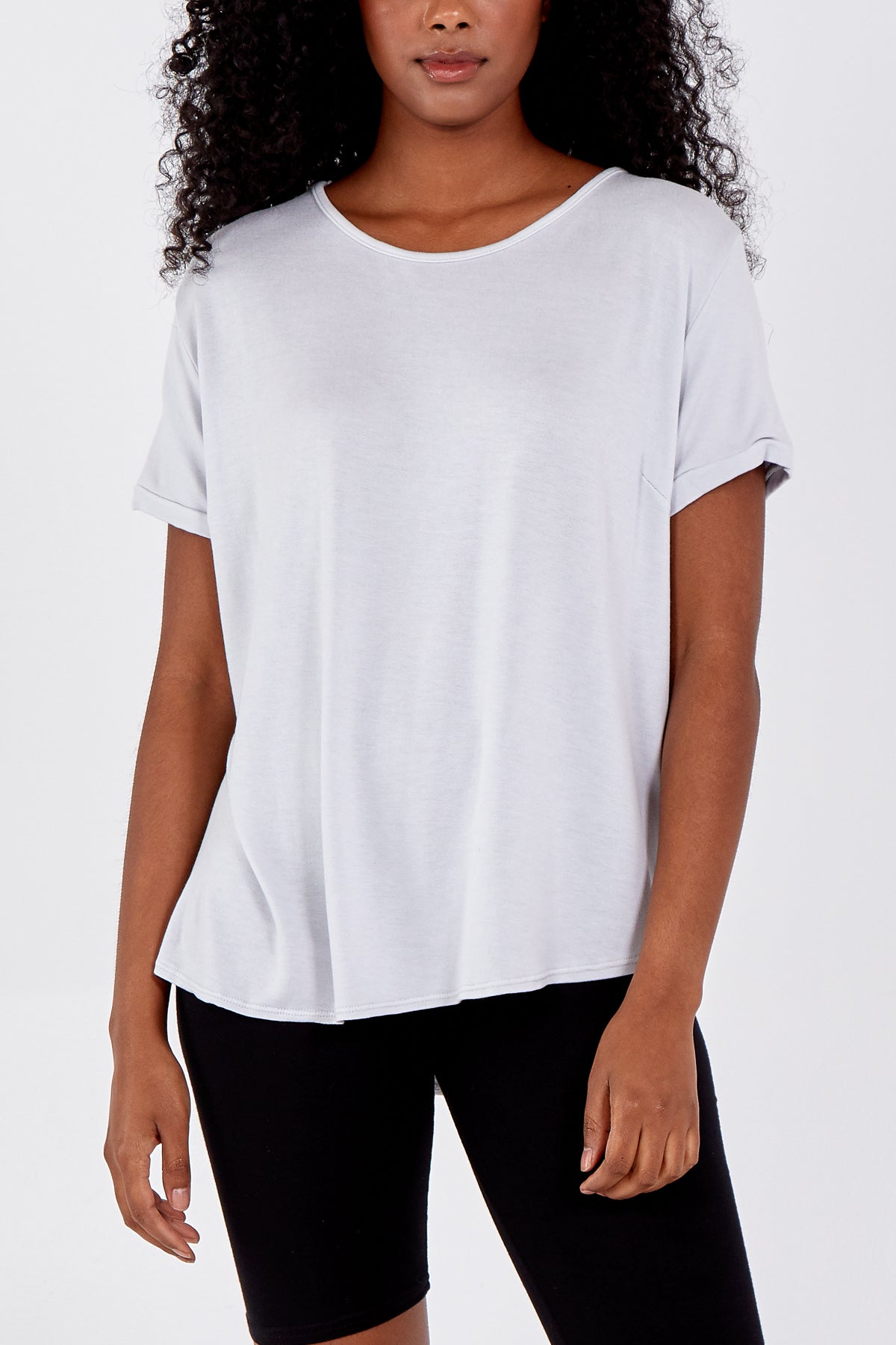 French Terry Super Soft Basic T-Shirt For Women  - Dropwear