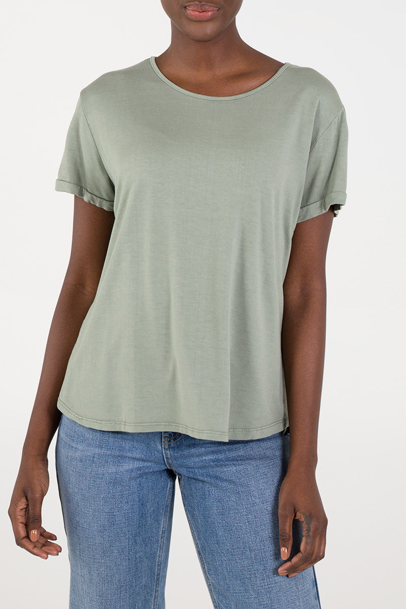 Jade French Terry Super Soft Basic T-Shirt For Women ONE SIZE - Dropwear