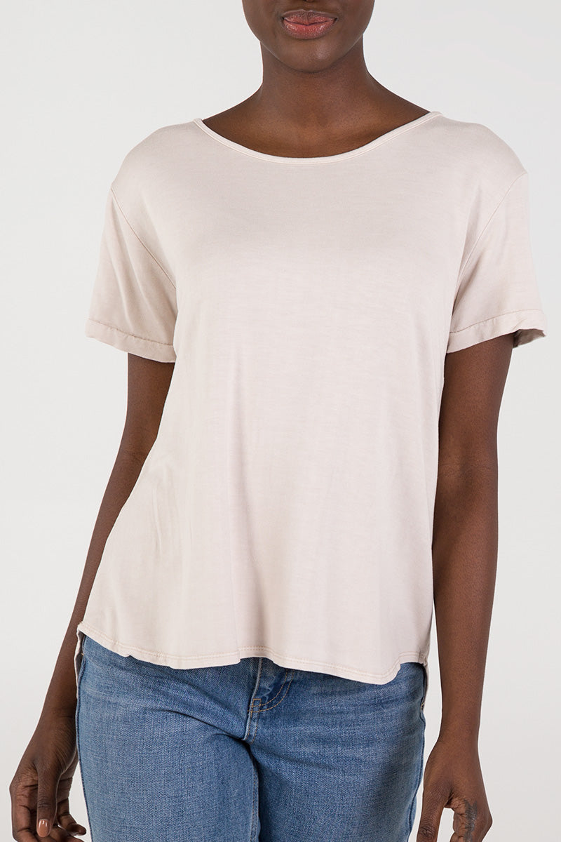 Light Blue French Terry Super Soft Basic T-Shirt For Women ONE SIZE - Dropwear